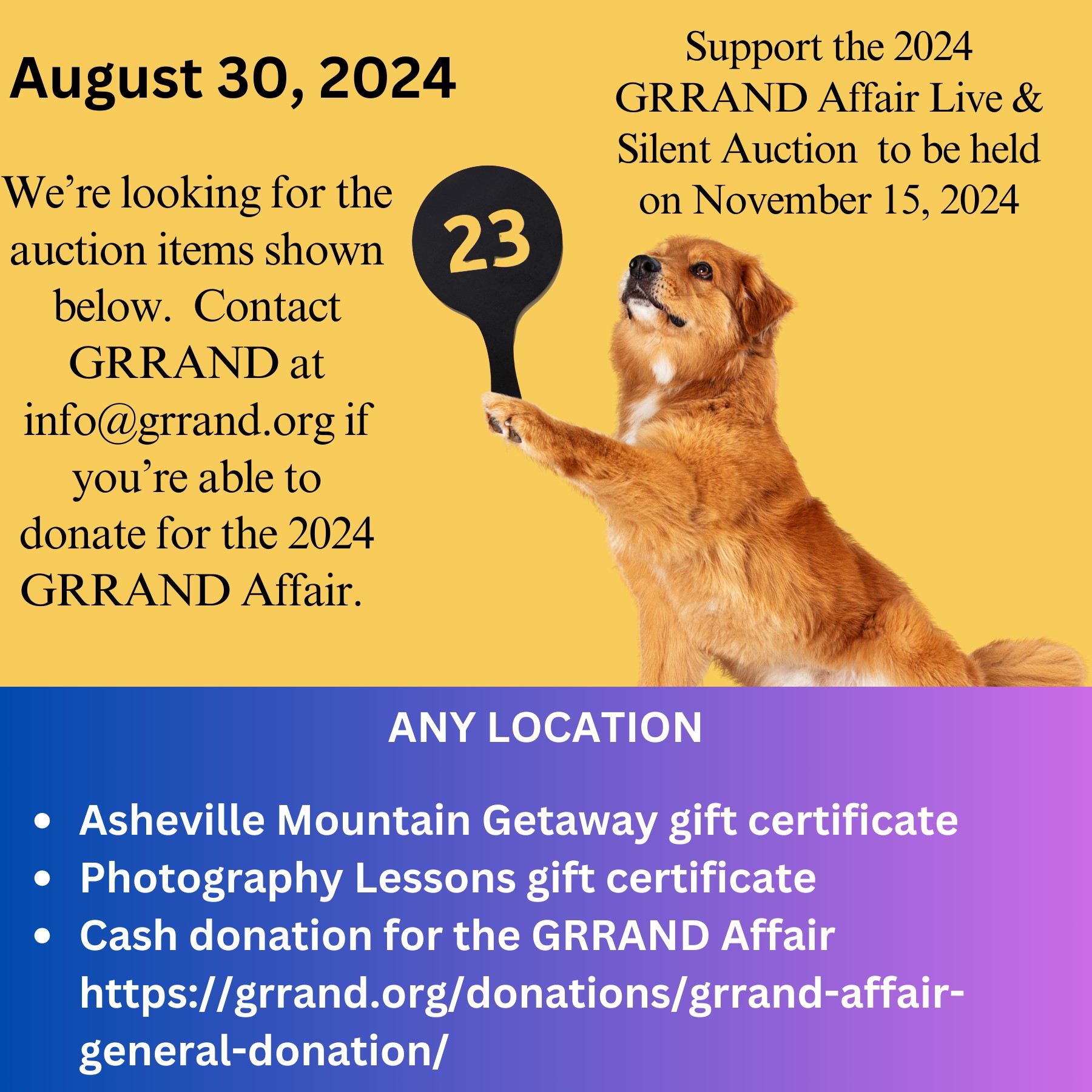 GRRAND Affair Auction Ideas